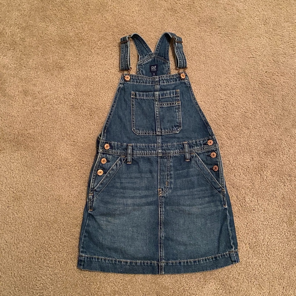 Gap Kids Blue Denim Overall Dress Size Medium